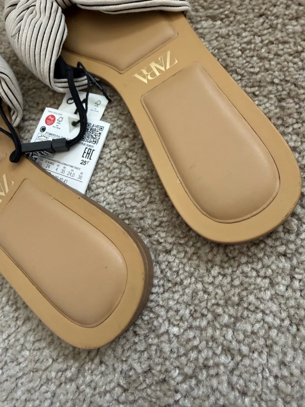 Zara Knotted Bow Slip on Sandals - Picture 4 of 4